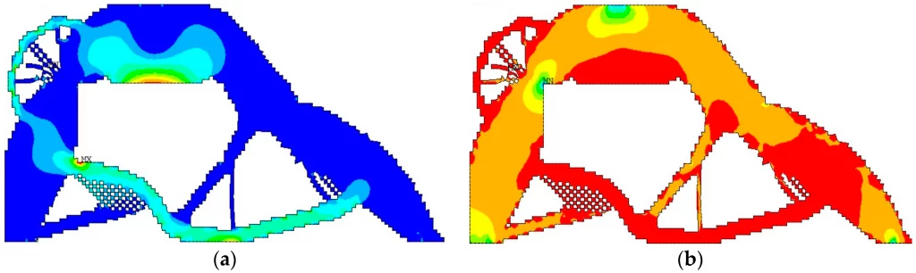 Topoloji optimizasyonu ile 1 numaralı derin kiriş için asal gerilmeler