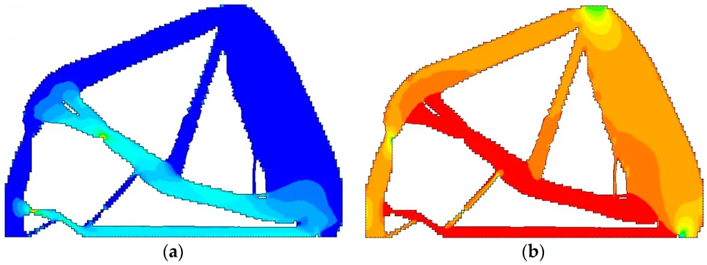 Topoloji optimizasyonu ile 2 numaralı derin kiriş için asal gerilmeler