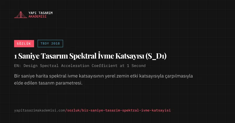 1 Saniye Tasarım Spektral İvme Katsayısı (S_D1)