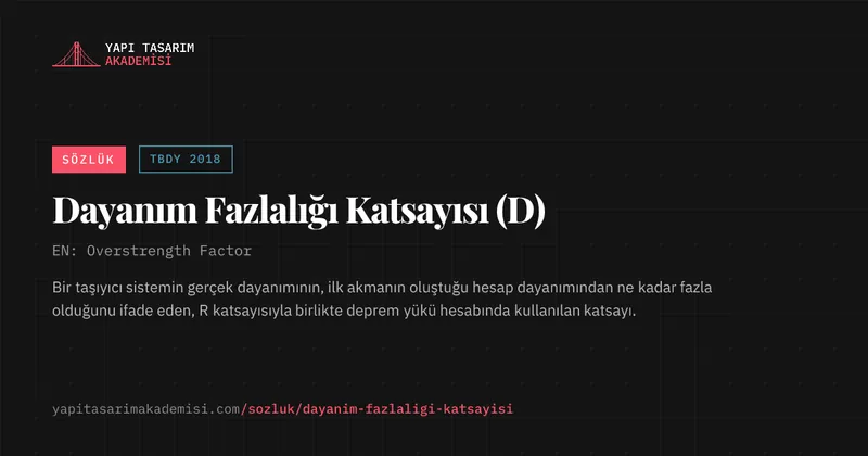Dayanım Fazlalığı Katsayısı (D)
