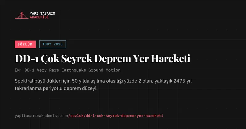 DD-1 Çok Seyrek Deprem Yer Hareketi