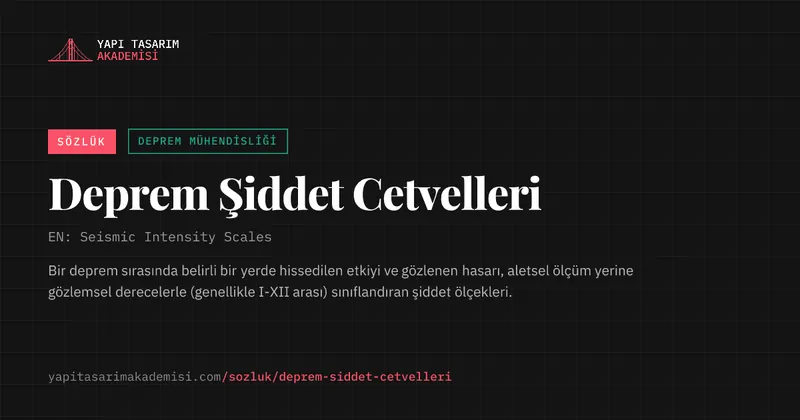 Deprem Şiddet Cetvelleri