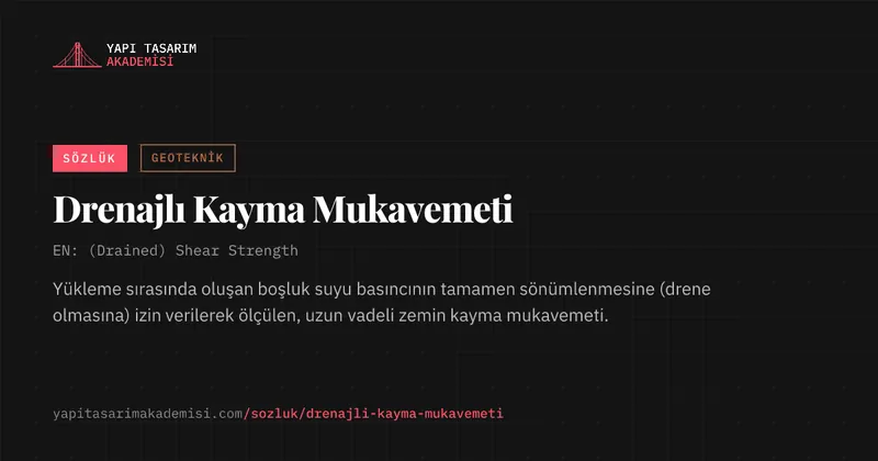 Drenajlı Kayma Mukavemeti