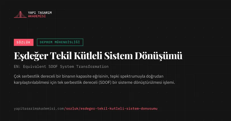 Eşdeğer Tekil Kütleli Sistem Dönüşümü