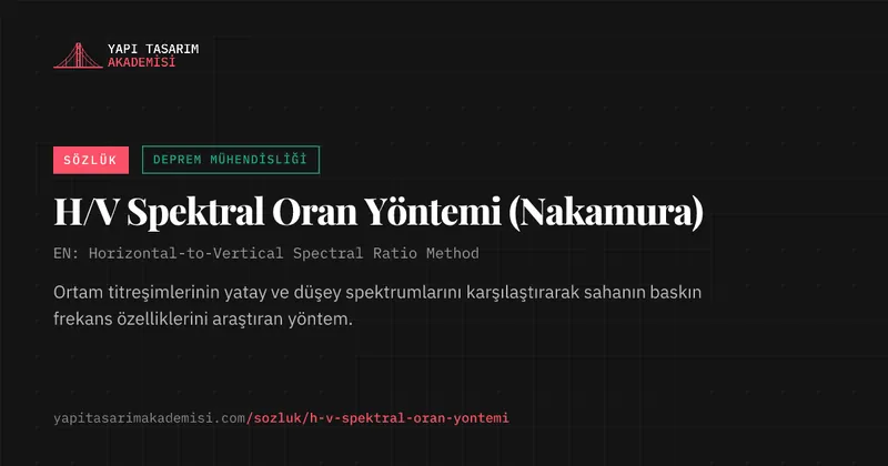 H/V Spektral Oran Yöntemi (Nakamura)