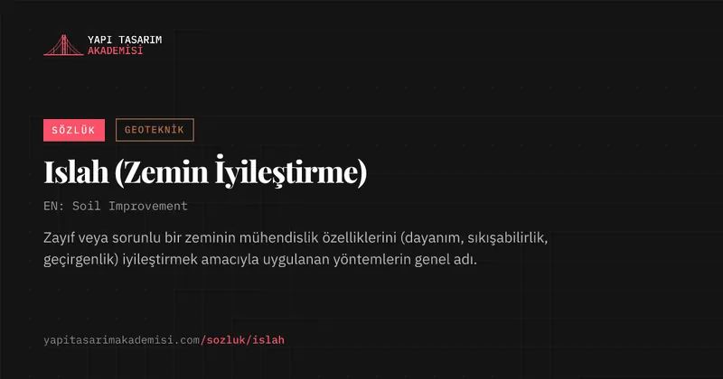 Islah (Zemin İyileştirme)