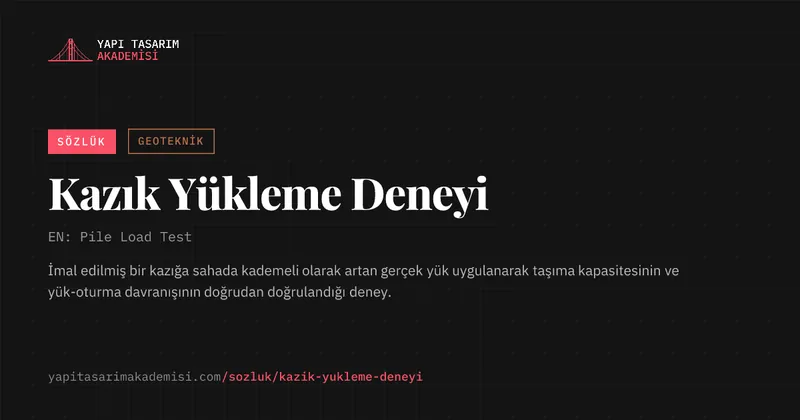 Kazık Yükleme Deneyi