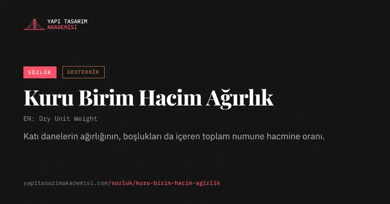 Kuru Birim Hacim Ağırlık