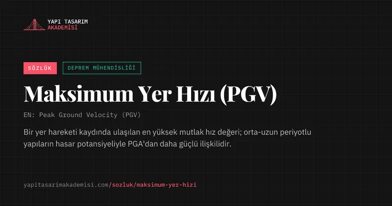 Maksimum Yer Hızı (PGV)