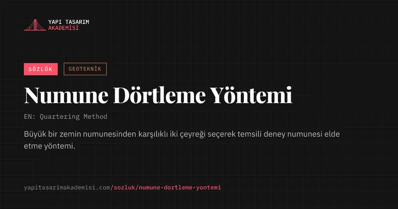 Numune Dörtleme Yöntemi