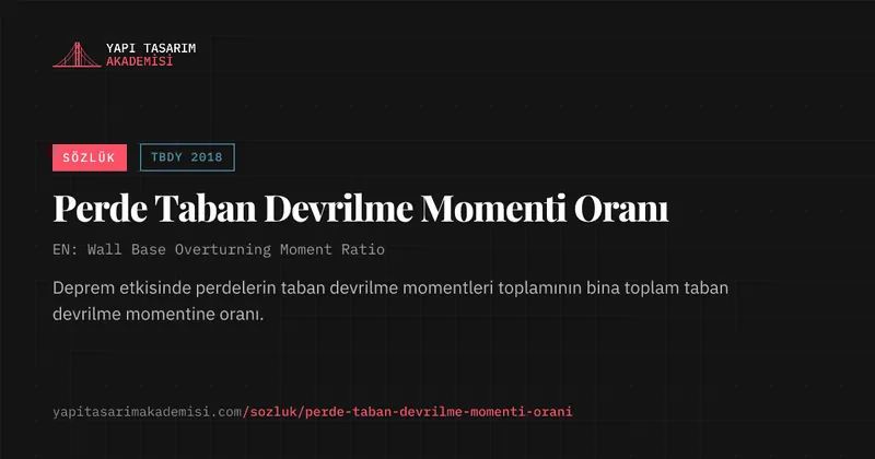 Perde Taban Devrilme Momenti Oranı