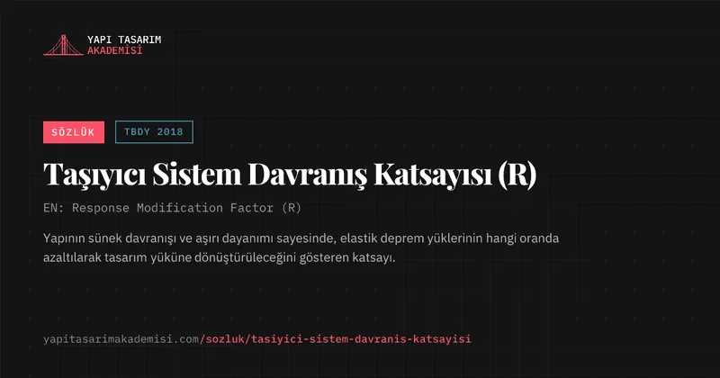 Taşıyıcı Sistem Davranış Katsayısı (R)