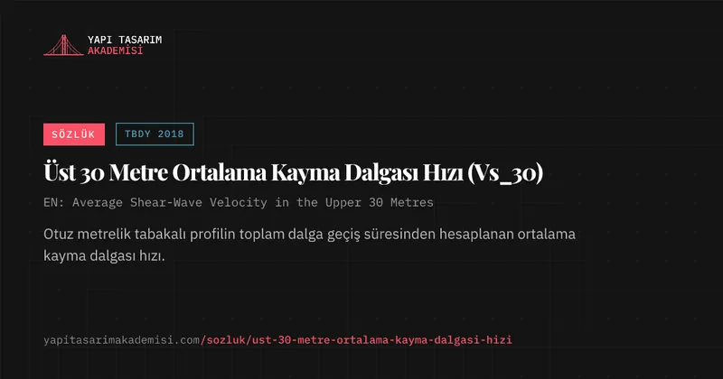 Üst 30 Metre Ortalama Kayma Dalgası Hızı (Vs_30)