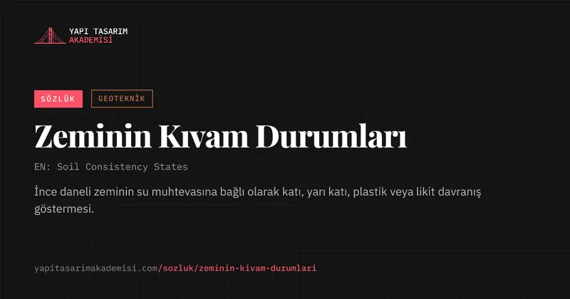 Zeminin Kıvam Durumları
