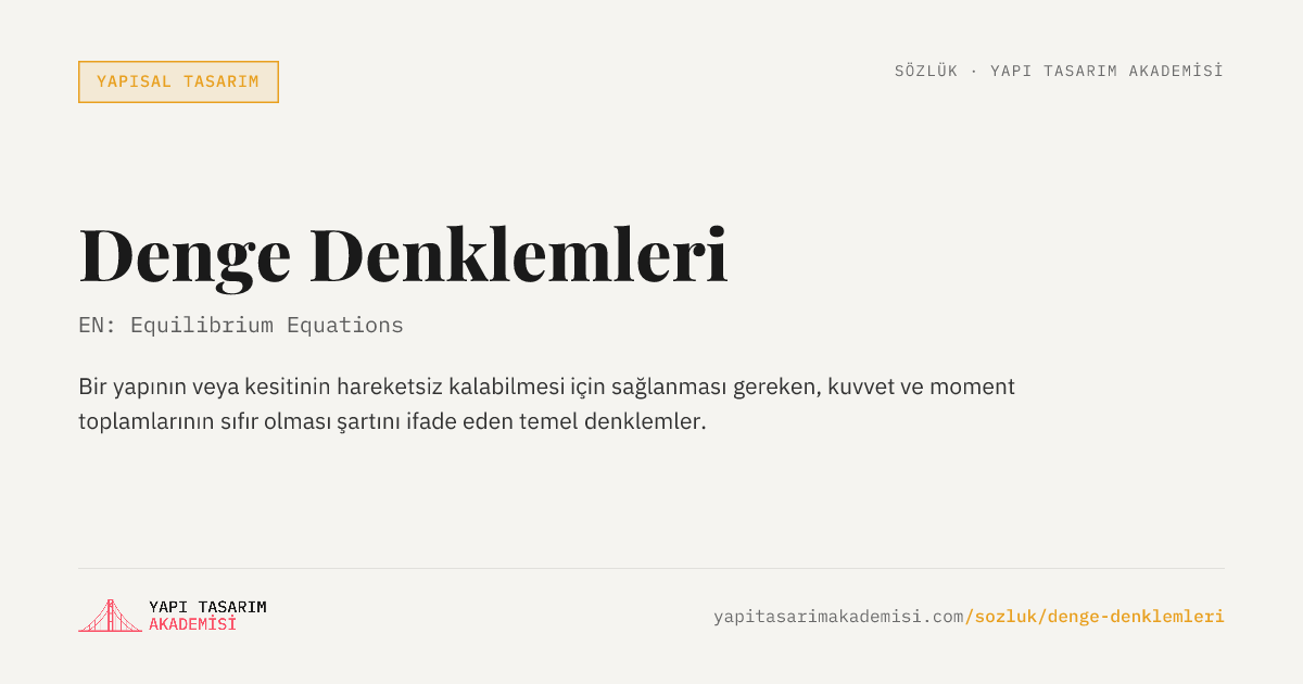 Denge Denklemleri