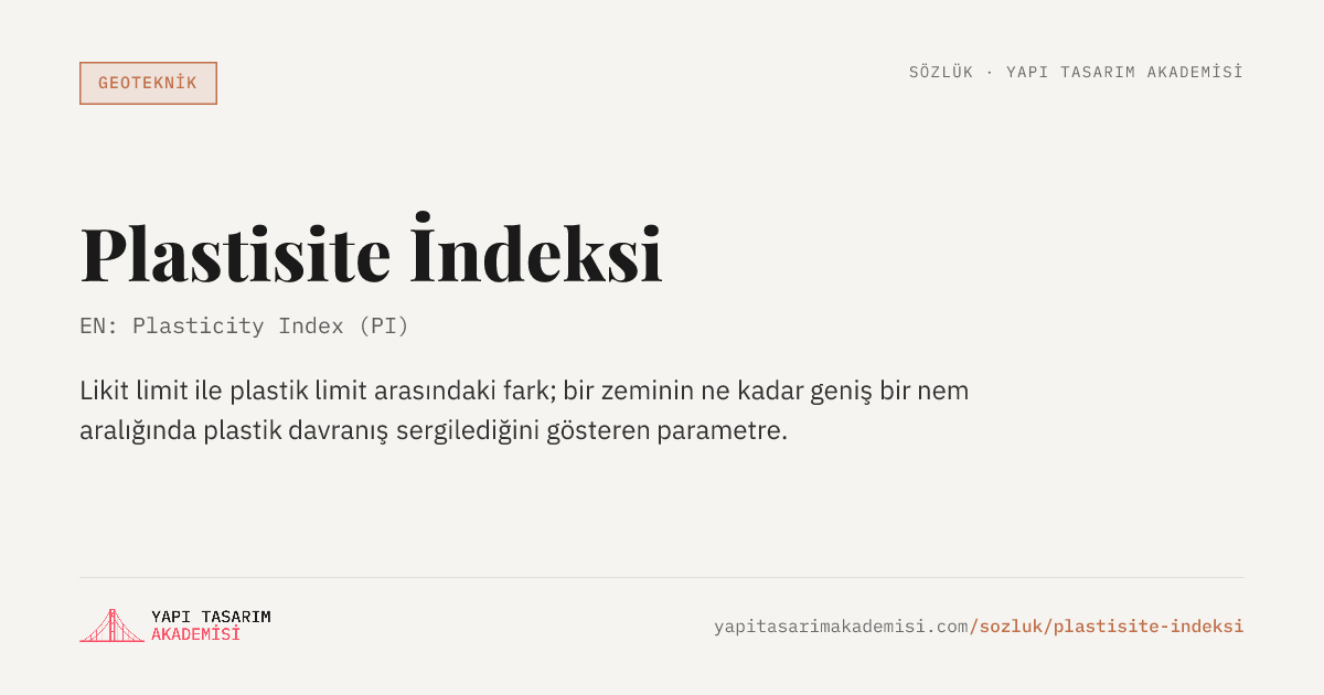Plastisite İndeksi