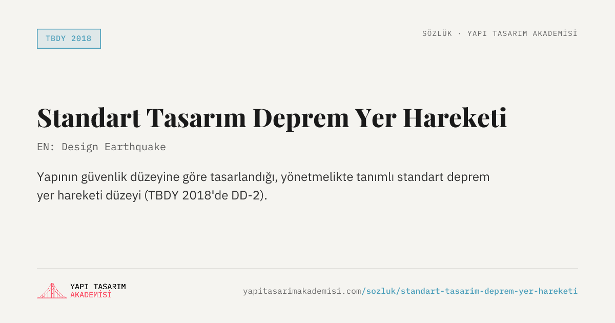 Standart Tasarım Deprem Yer Hareketi
